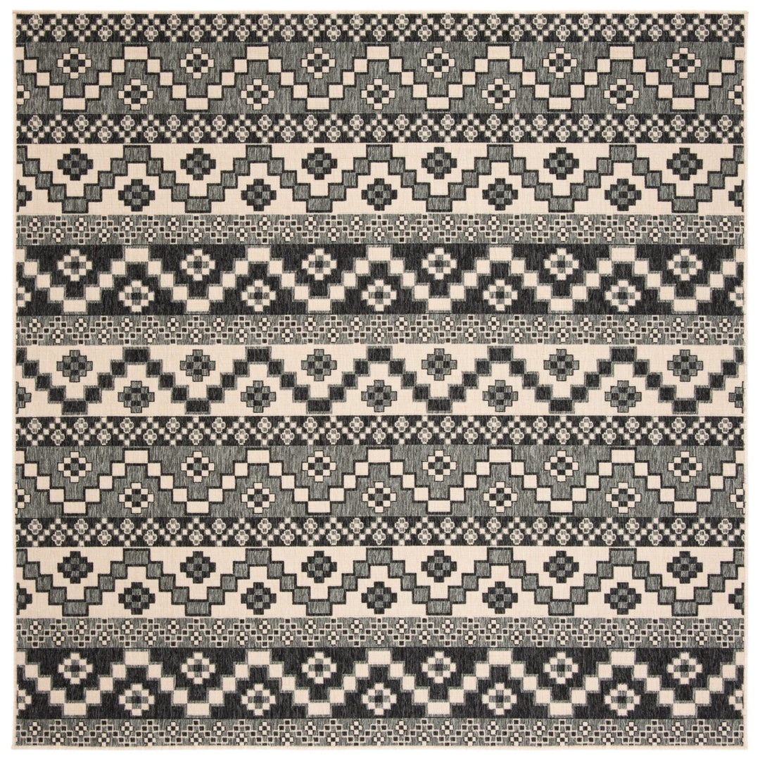 SAFAVIEH Outdoor VER095-3435 Veranda Grey / Beige Rug Image 6