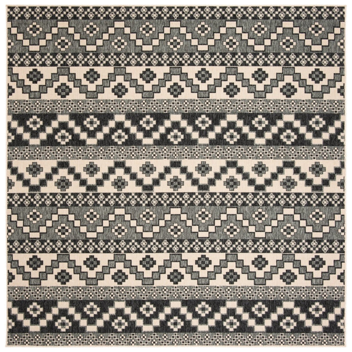 SAFAVIEH Outdoor VER095-3435 Veranda Grey / Beige Rug Image 1