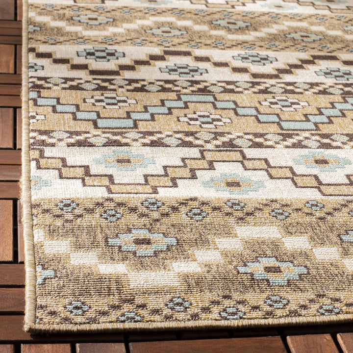 SAFAVIEH Outdoor VER095-3435 Veranda Grey / Beige Rug Image 8