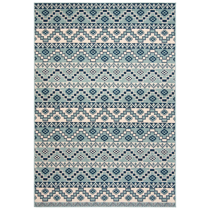 SAFAVIEH Outdoor VER095-3934 Veranda Turquoise / Blue Rug Image 1