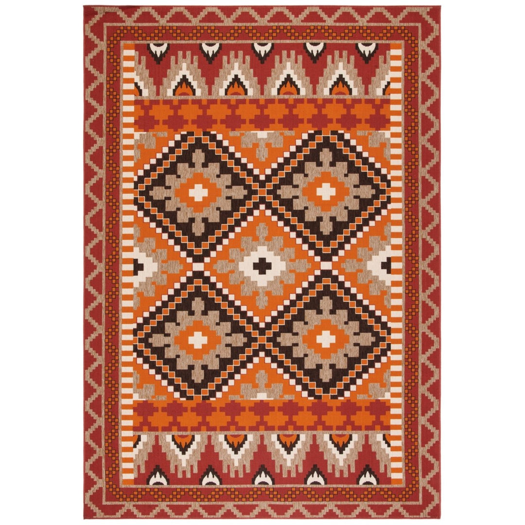 SAFAVIEH Outdoor VER096-0334 Veranda Collection Rust / Red Rug Image 1