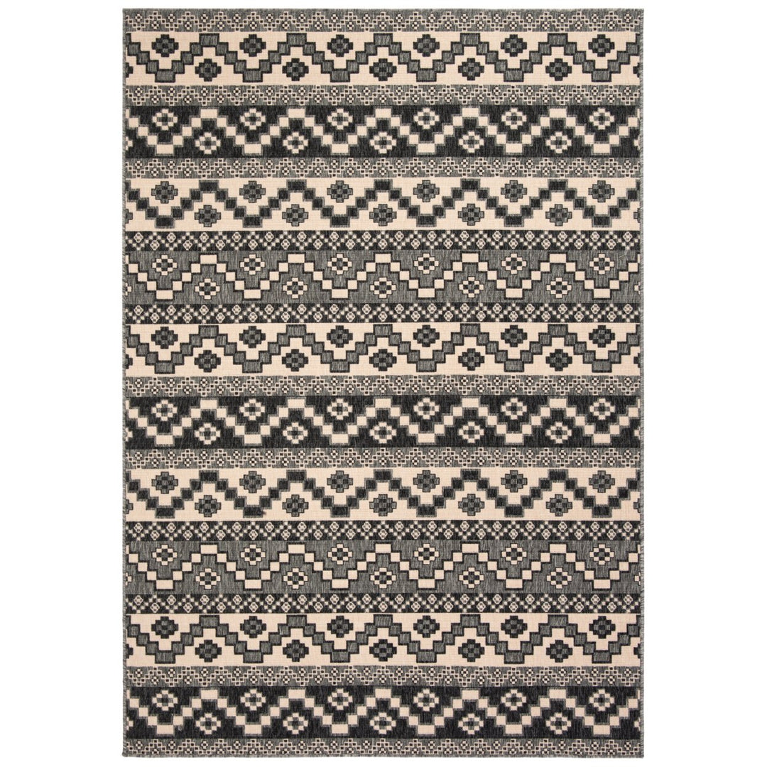 SAFAVIEH Outdoor VER095-3435 Veranda Grey / Beige Rug Image 1