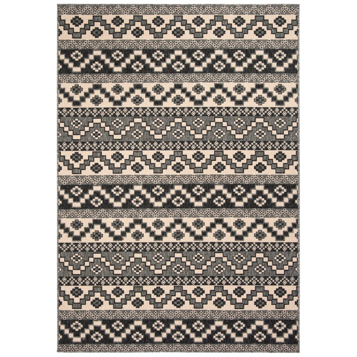 SAFAVIEH Outdoor VER095-3435 Veranda Grey / Beige Rug Image 1