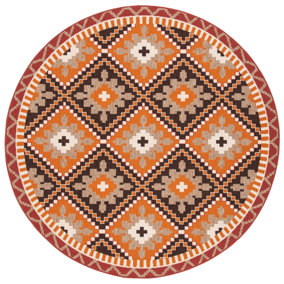 SAFAVIEH Outdoor VER096-0334 Veranda Collection Rust / Red Rug Image 1