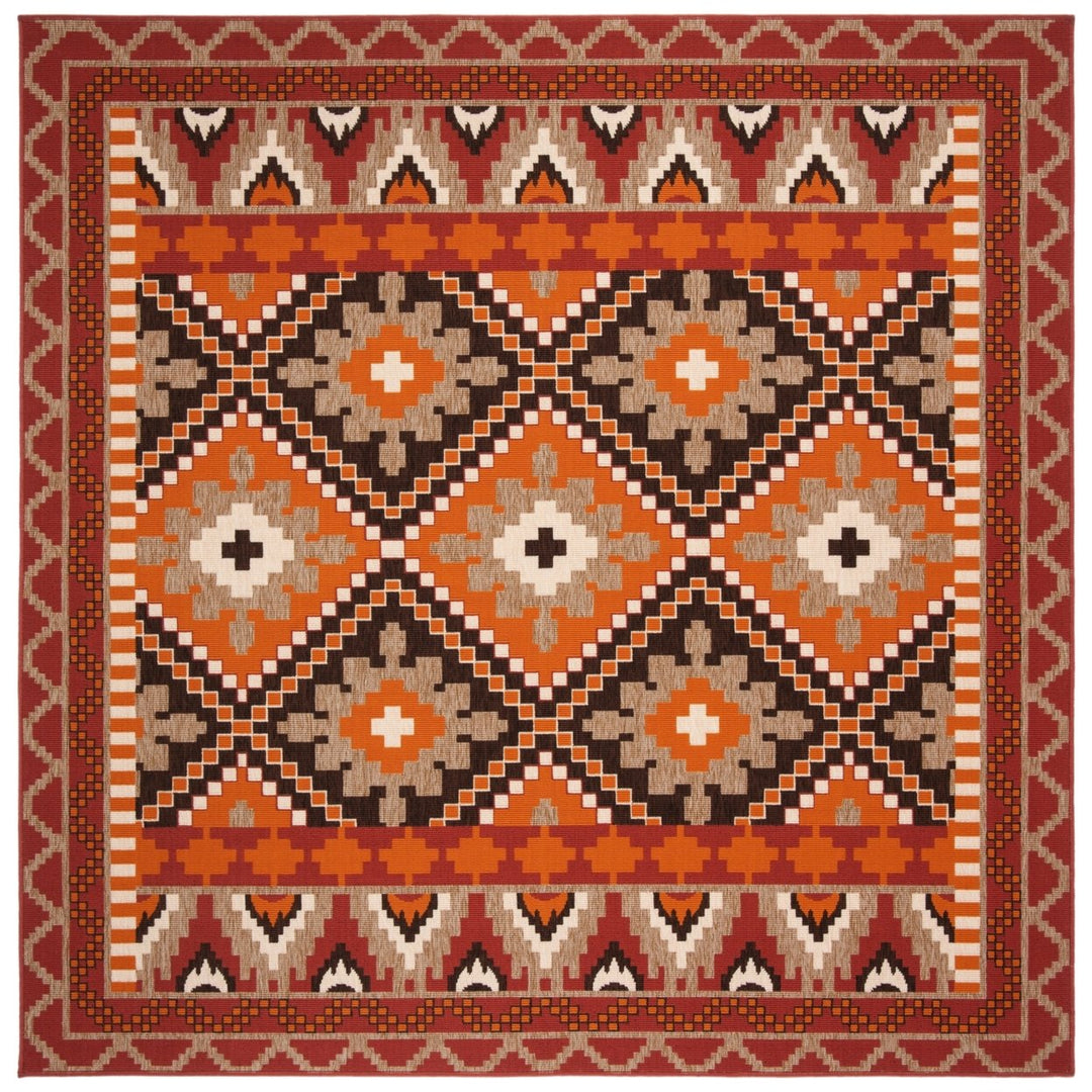 SAFAVIEH Outdoor VER096-0334 Veranda Collection Rust / Red Rug Image 1