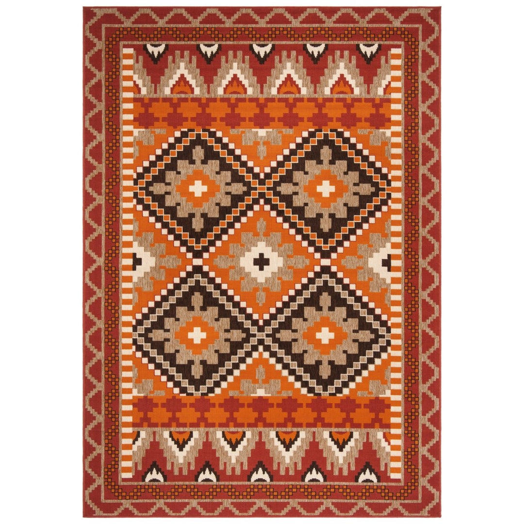 SAFAVIEH Outdoor VER096-0334 Veranda Collection Rust / Red Rug Image 1