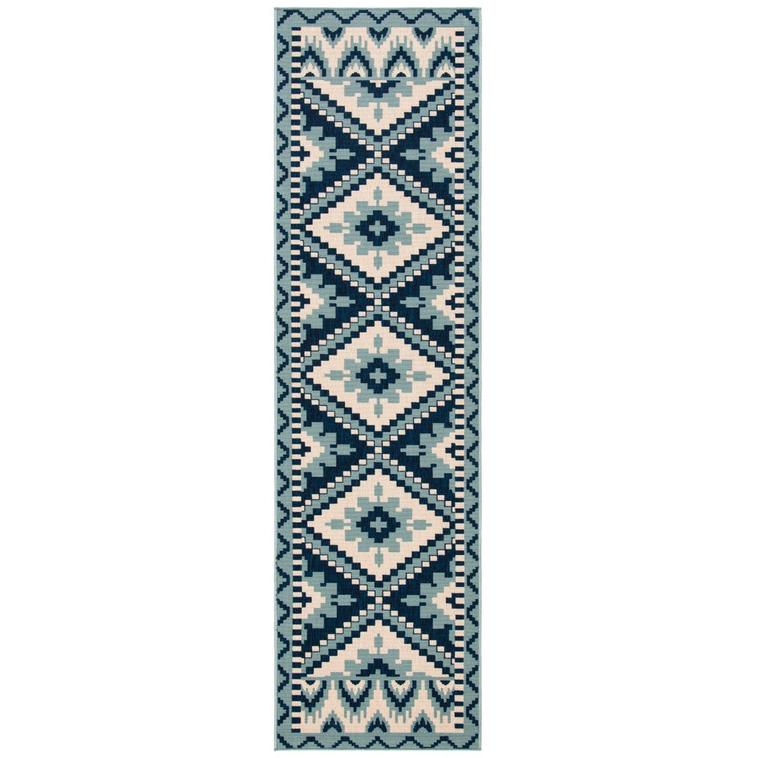 SAFAVIEH Outdoor VER096-3934 Veranda Turquoise / Blue Rug Image 4