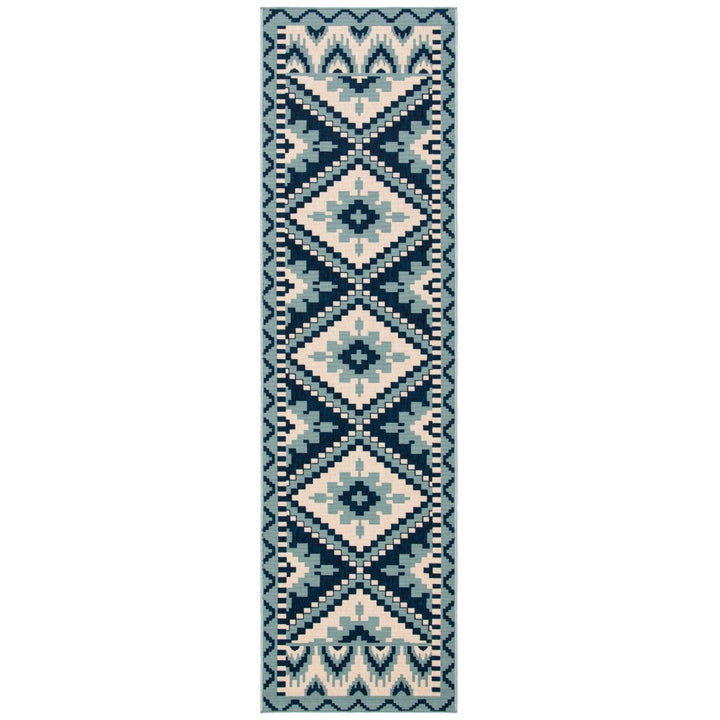 SAFAVIEH Outdoor VER096-3934 Veranda Turquoise / Blue Rug Image 4