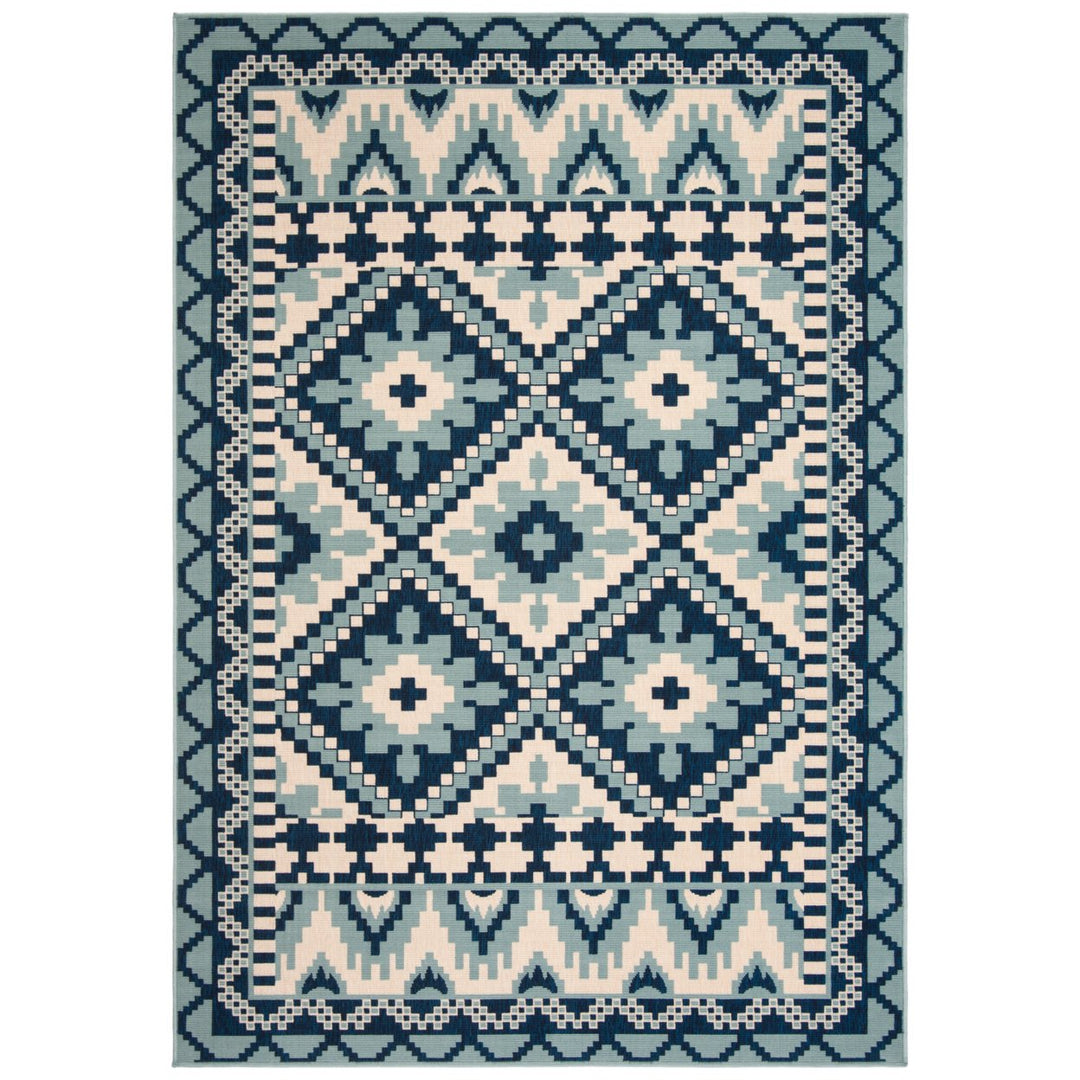 SAFAVIEH Outdoor VER096-3934 Veranda Turquoise / Blue Rug Image 1