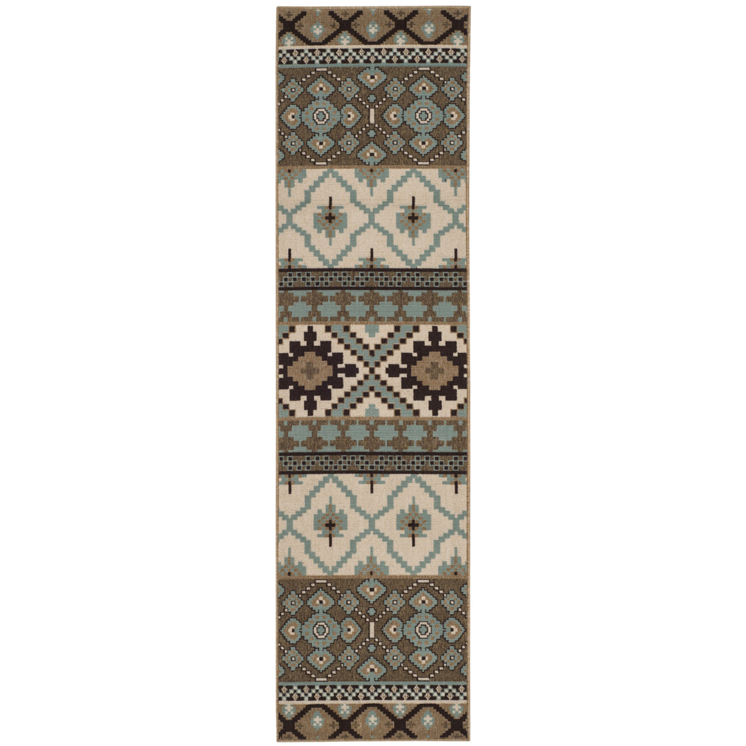 SAFAVIEH Outdoor VER097-0215 Veranda Creme / Brown Rug Image 6