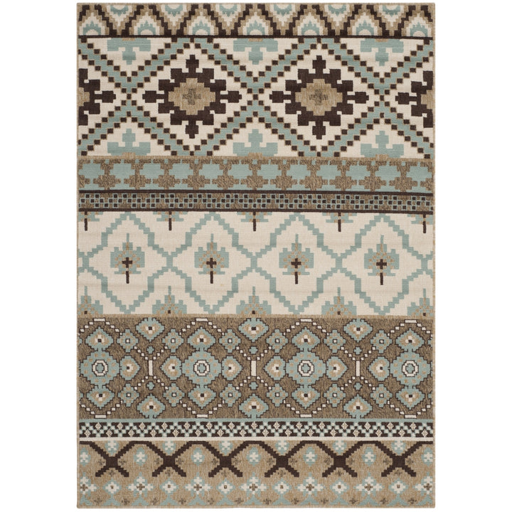 SAFAVIEH Outdoor VER097-0215 Veranda Creme / Brown Rug Image 10