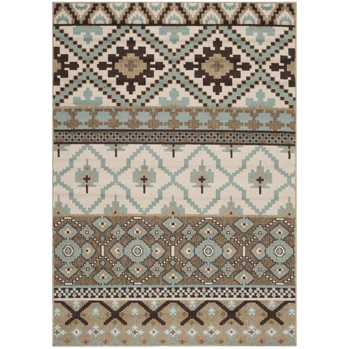 SAFAVIEH Outdoor VER097-0215 Veranda Creme / Brown Rug Image 1