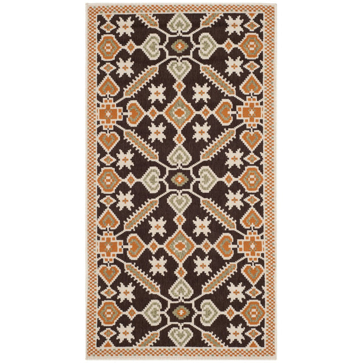 SAFAVIEH Outdoor VER098-0725 Veranda Chocolate / Terracotta Rug Image 1