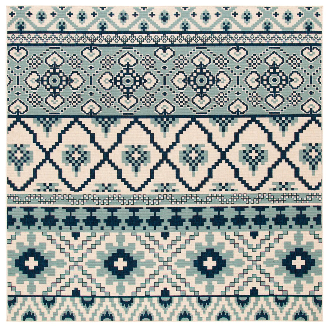 SAFAVIEH Outdoor VER097-3934 Veranda Turquoise / Blue Rug Image 1