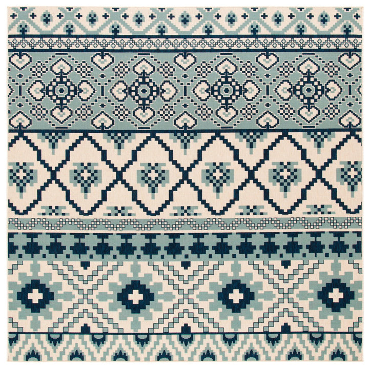 SAFAVIEH Outdoor VER097-3934 Veranda Turquoise / Blue Rug Image 1