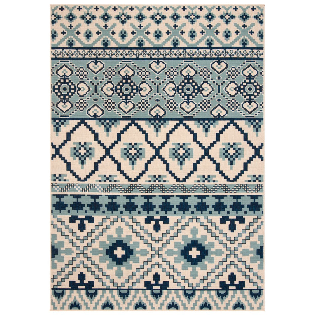 SAFAVIEH Outdoor VER097-3934 Veranda Turquoise / Blue Rug Image 1