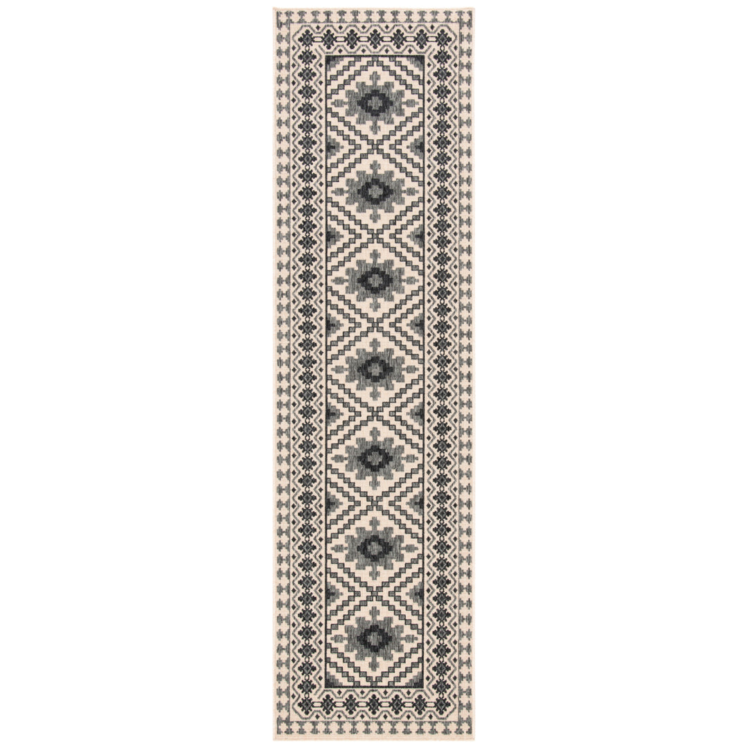 SAFAVIEH Outdoor VER099-3413 Veranda Ivory / Slate Rug Image 6