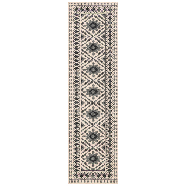 SAFAVIEH Outdoor VER099-3413 Veranda Ivory / Slate Rug Image 6