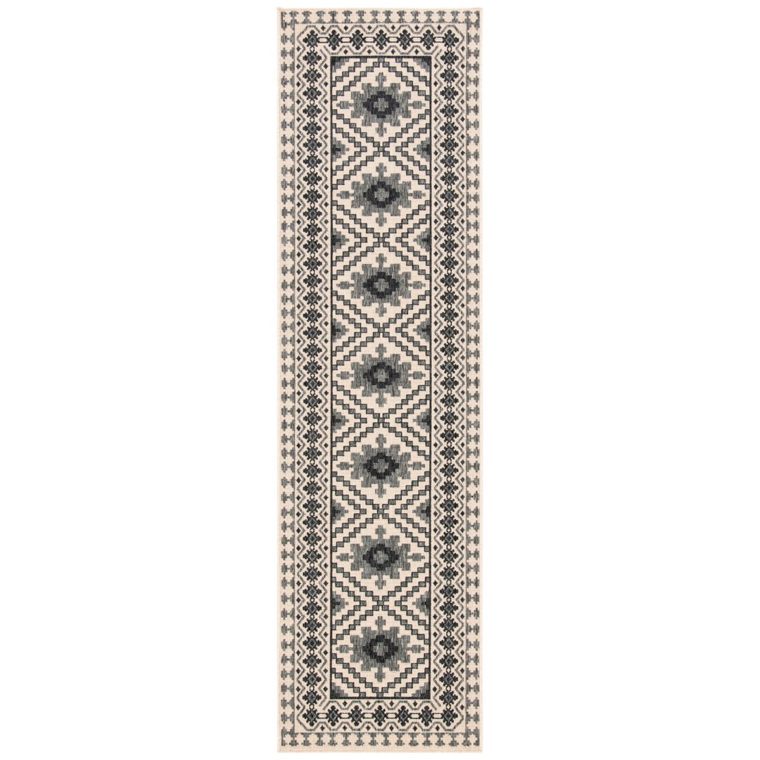 SAFAVIEH Outdoor VER099-3413 Veranda Ivory / Slate Rug Image 1