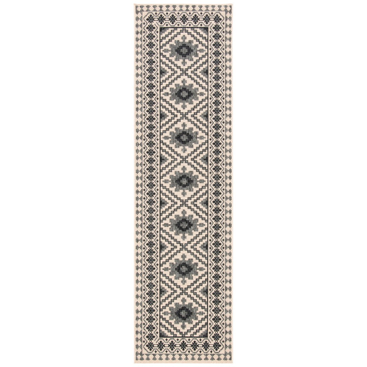 SAFAVIEH Outdoor VER099-3413 Veranda Ivory / Slate Rug Image 1