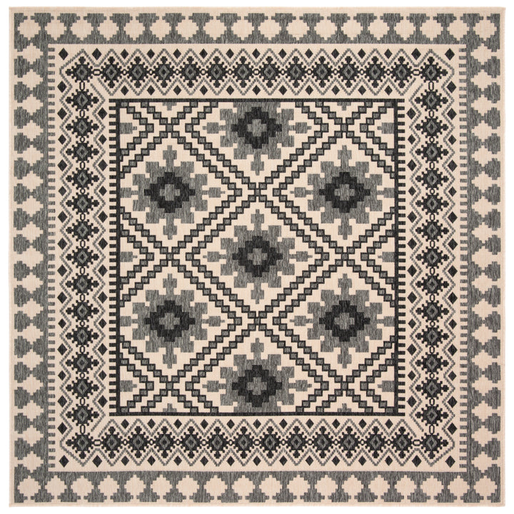 SAFAVIEH Outdoor VER099-3413 Veranda Ivory / Slate Rug Image 7