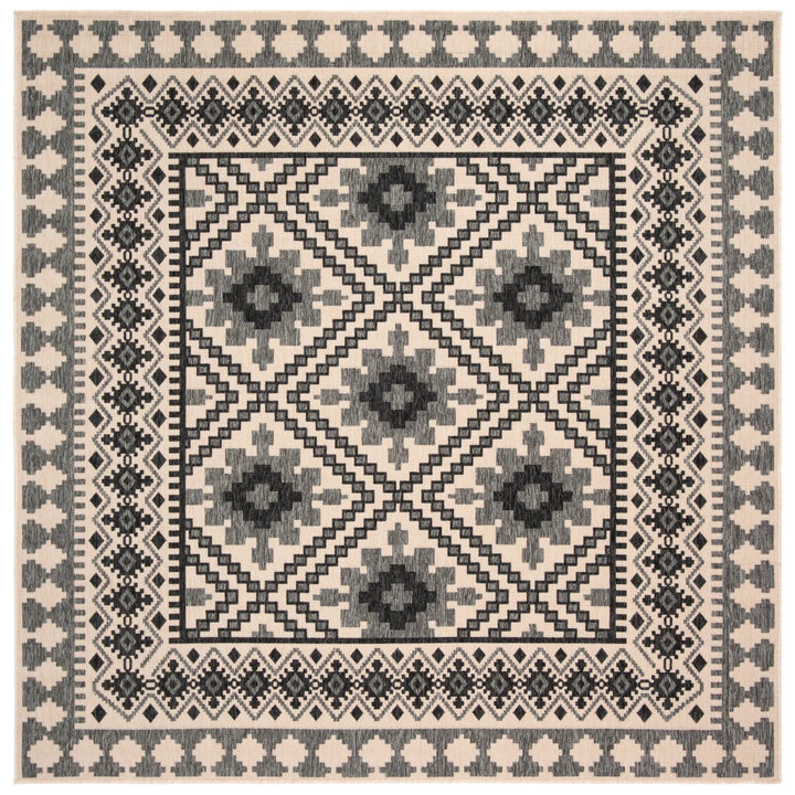 SAFAVIEH Outdoor VER099-3413 Veranda Ivory / Slate Rug Image 1