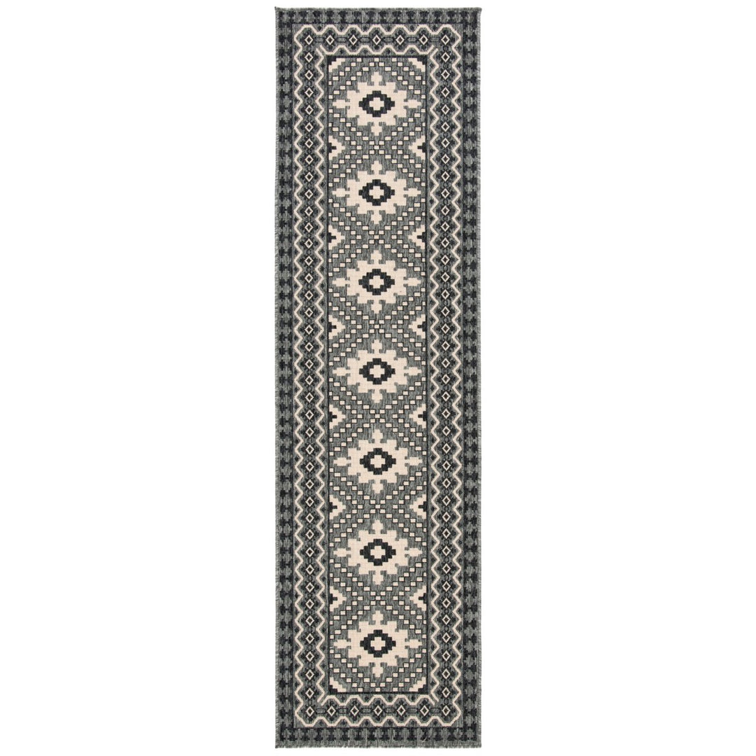 SAFAVIEH Outdoor VER099-3435 Veranda Ivory / Charcoal Rug Image 6