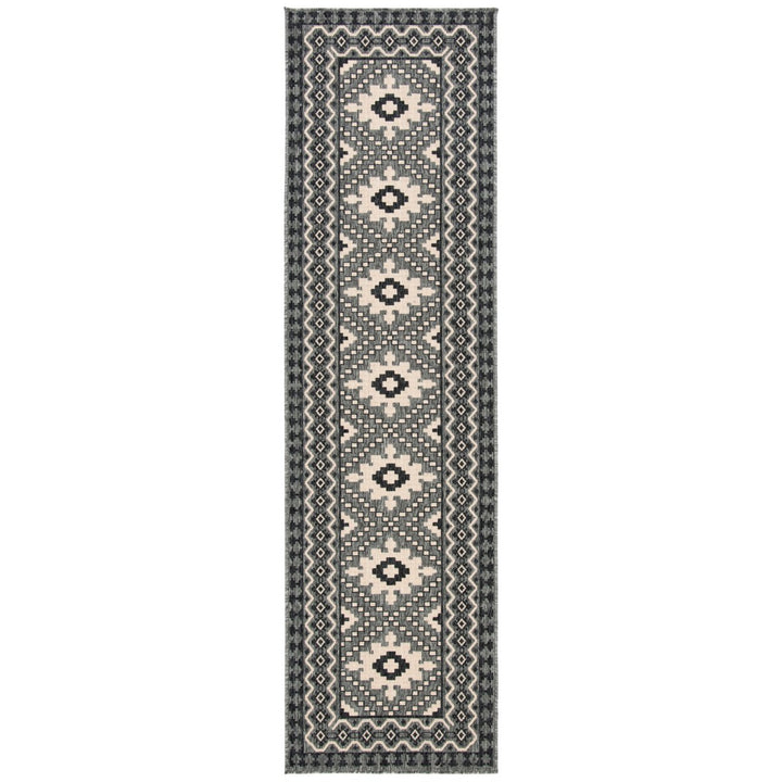 SAFAVIEH Outdoor VER099-3435 Veranda Ivory / Charcoal Rug Image 6