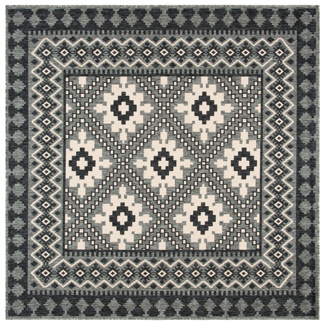 SAFAVIEH Outdoor VER099-3435 Veranda Ivory / Charcoal Rug Image 7