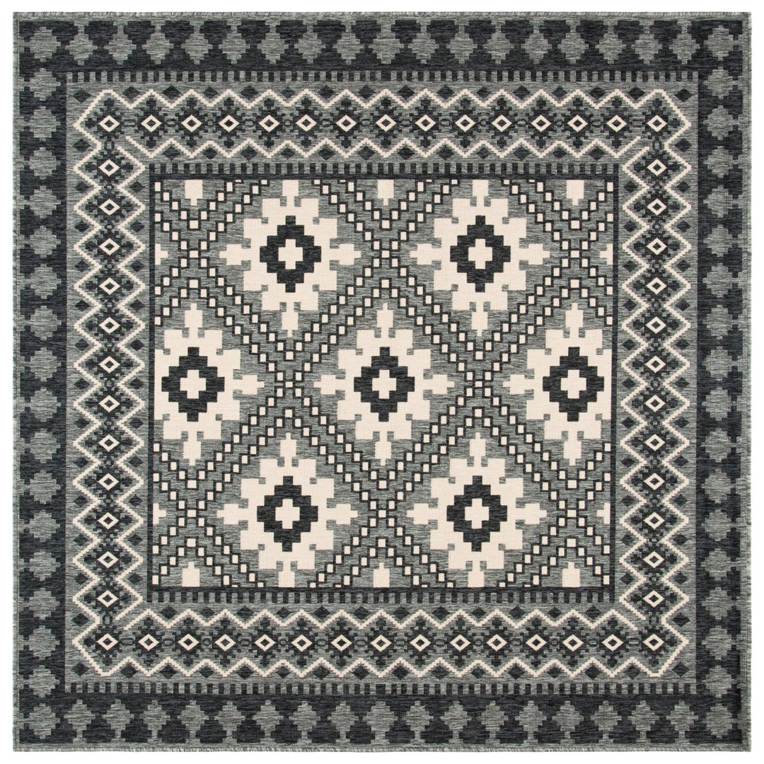 SAFAVIEH Outdoor VER099-3435 Veranda Ivory / Charcoal Rug Image 1