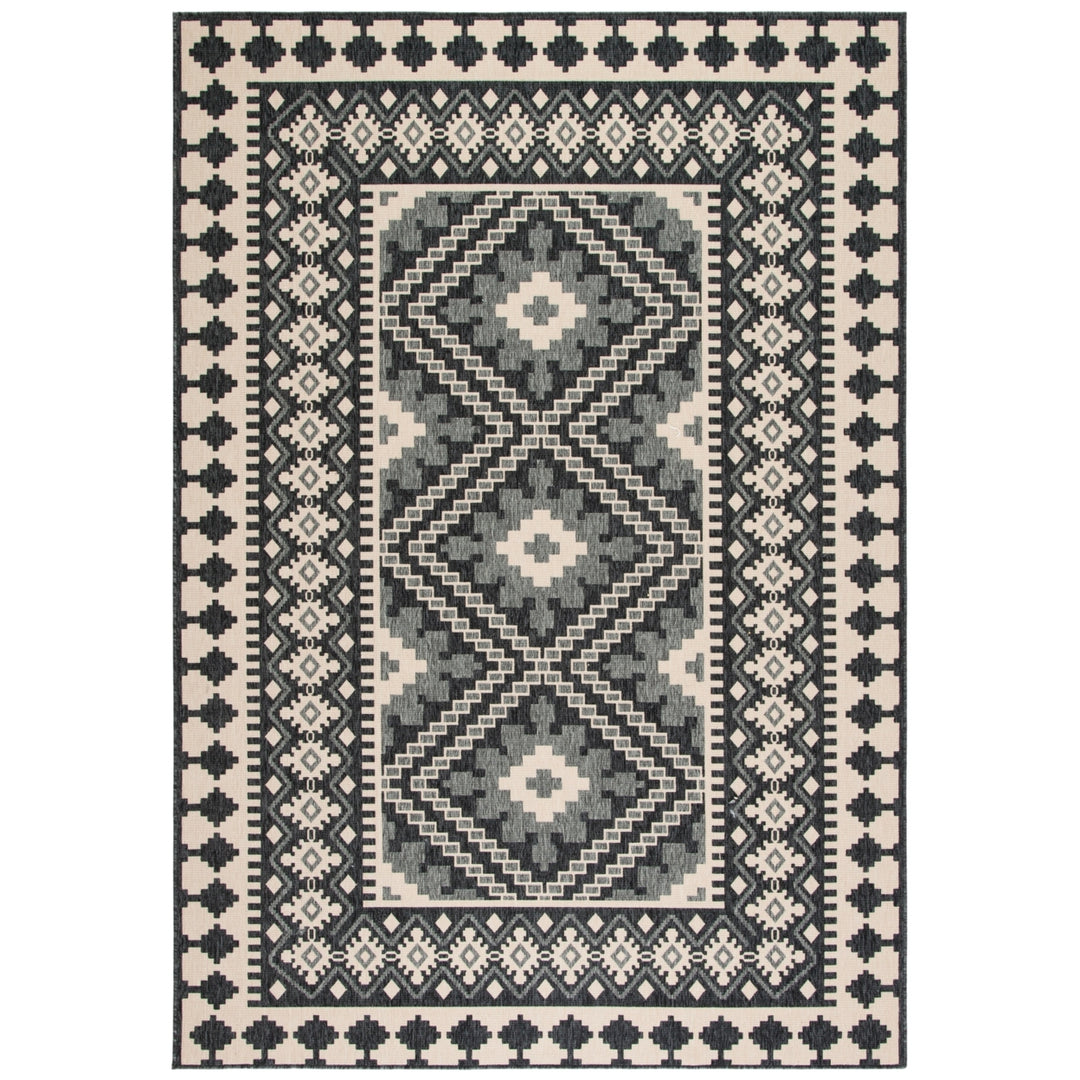 SAFAVIEH Outdoor VER099-0451 Veranda Ivory / Grey Rug Image 4