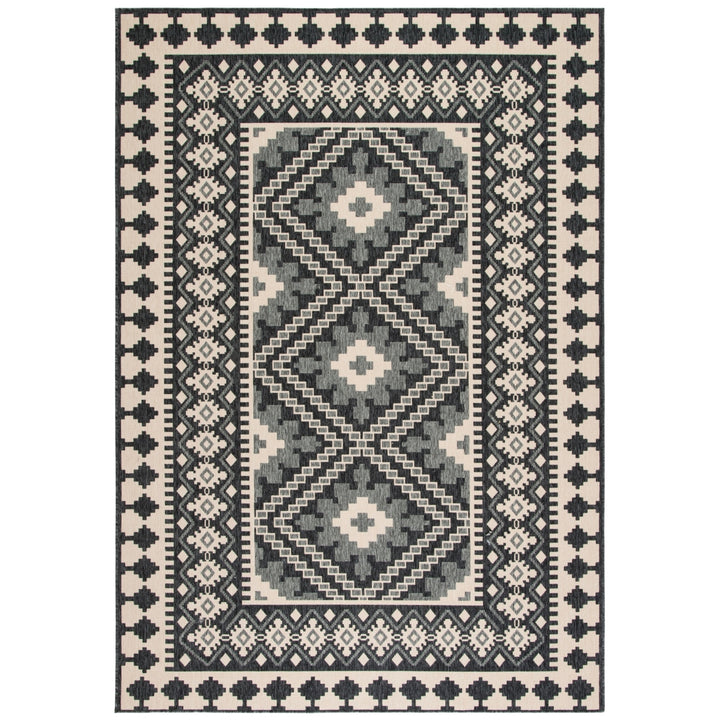 SAFAVIEH Outdoor VER099-0451 Veranda Ivory / Grey Rug Image 4