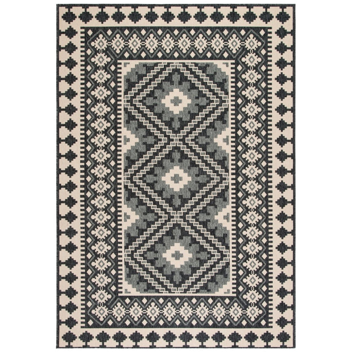 SAFAVIEH Outdoor VER099-0451 Veranda Ivory / Grey Rug Image 1