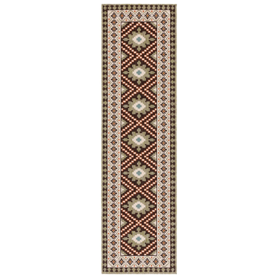 SAFAVIEH Outdoor VER099-0725 Veranda Brown / Terracotta Rug Image 5