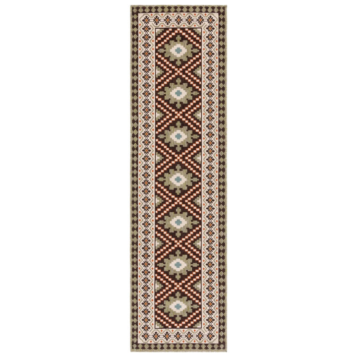 SAFAVIEH Outdoor VER099-0725 Veranda Brown / Terracotta Rug Image 5