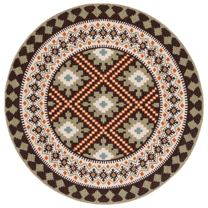 SAFAVIEH Outdoor VER099-0725 Veranda Brown / Terracotta Rug Image 6