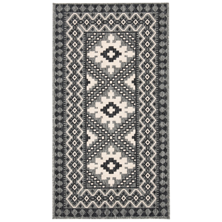 SAFAVIEH Outdoor VER099-3435 Veranda Ivory / Charcoal Rug Image 10