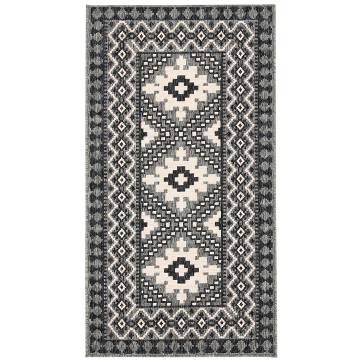 SAFAVIEH Outdoor VER099-3435 Veranda Ivory / Charcoal Rug Image 1