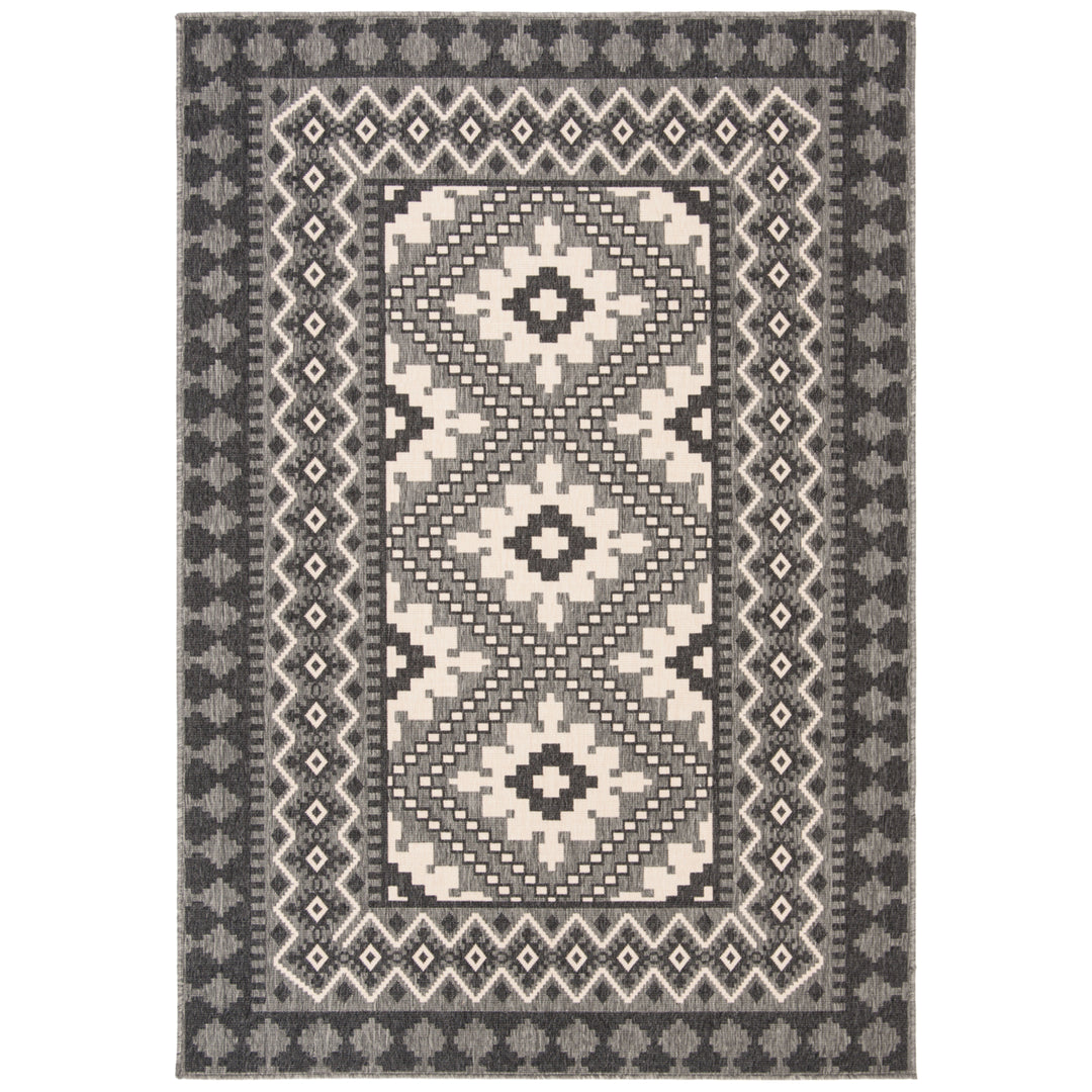 SAFAVIEH Outdoor VER099-3435 Veranda Ivory / Charcoal Rug Image 11