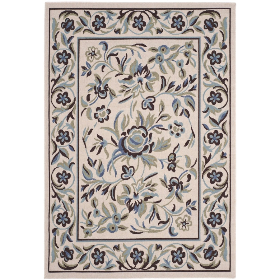 SAFAVIEH Outdoor VERB011-0614 Veranda Cream / Green Rug Image 1