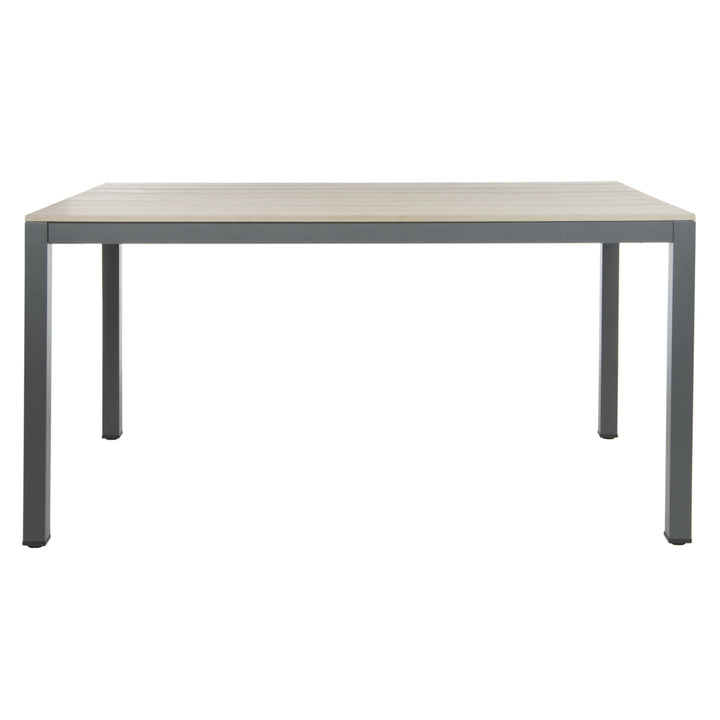 SAFAVIEH Outdoor Collection Beldan Dining Table Distressed Taupe Image 3