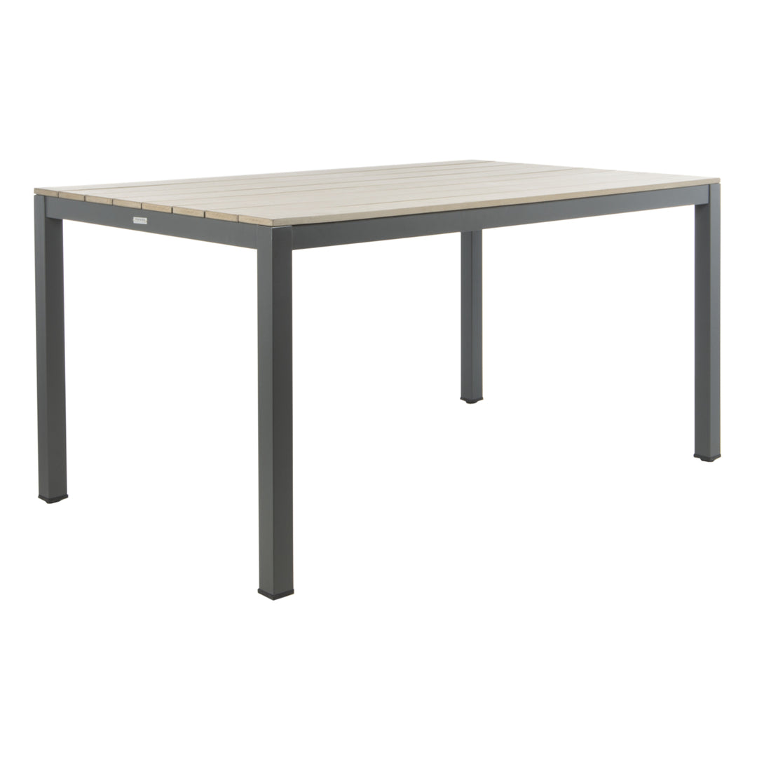 SAFAVIEH Outdoor Collection Beldan Dining Table Distressed Taupe Image 4