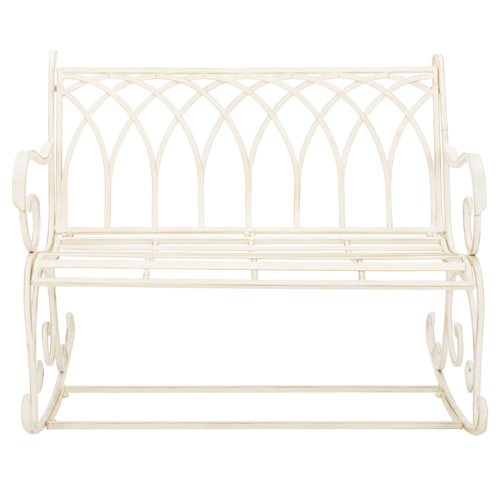 SAFAVIEH Outdoor Collection Ressi Rock Bench Pearl White Image 2