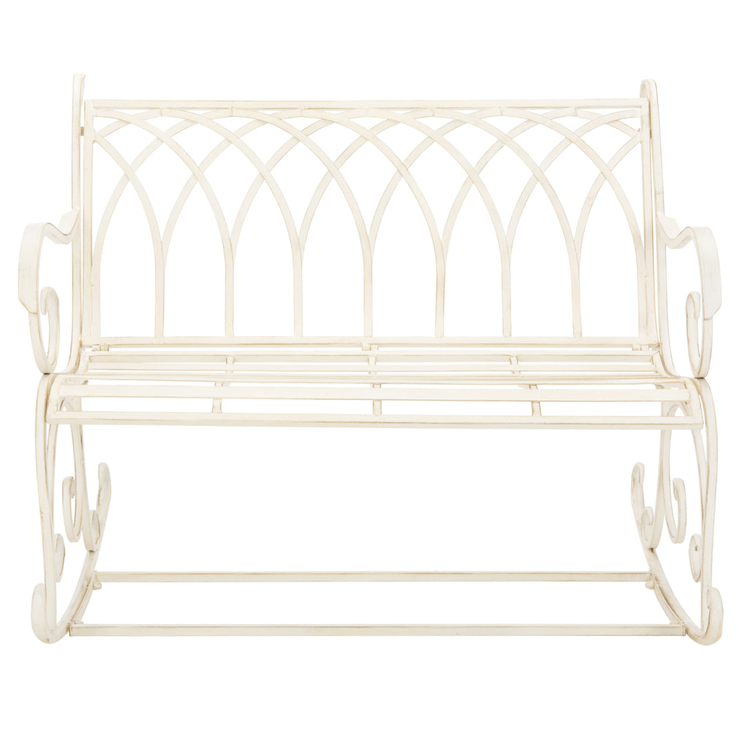 SAFAVIEH Outdoor Collection Ressi Rock Bench Pearl White Image 2