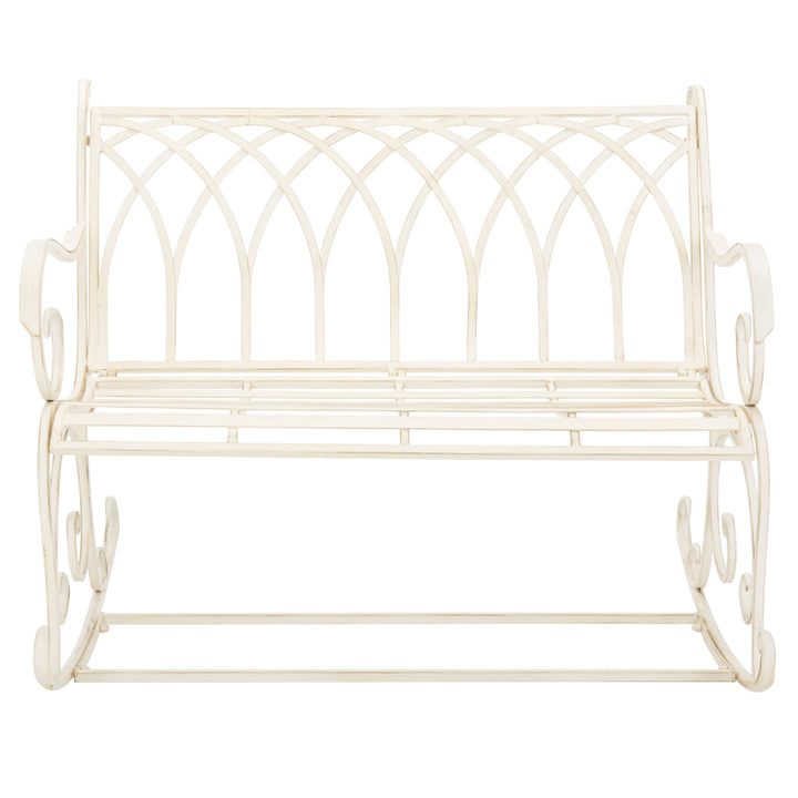 SAFAVIEH Outdoor Collection Ressi Rock Bench Pearl White Image 2