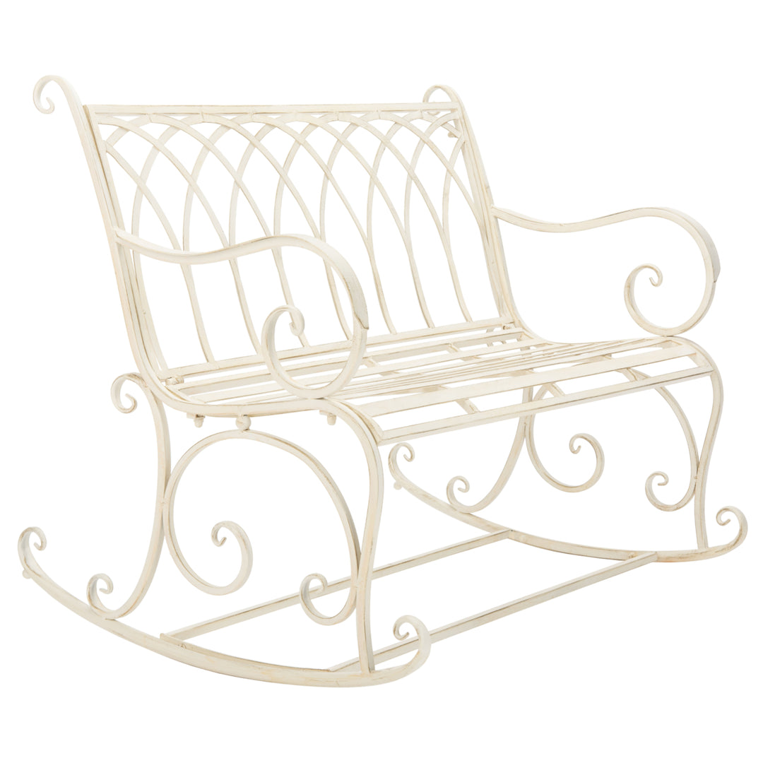 SAFAVIEH Outdoor Collection Ressi Rock Bench Pearl White Image 3