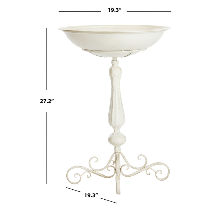 SAFAVIEH Outdoor Collection Orian Bird Bath Pearl White Image 5