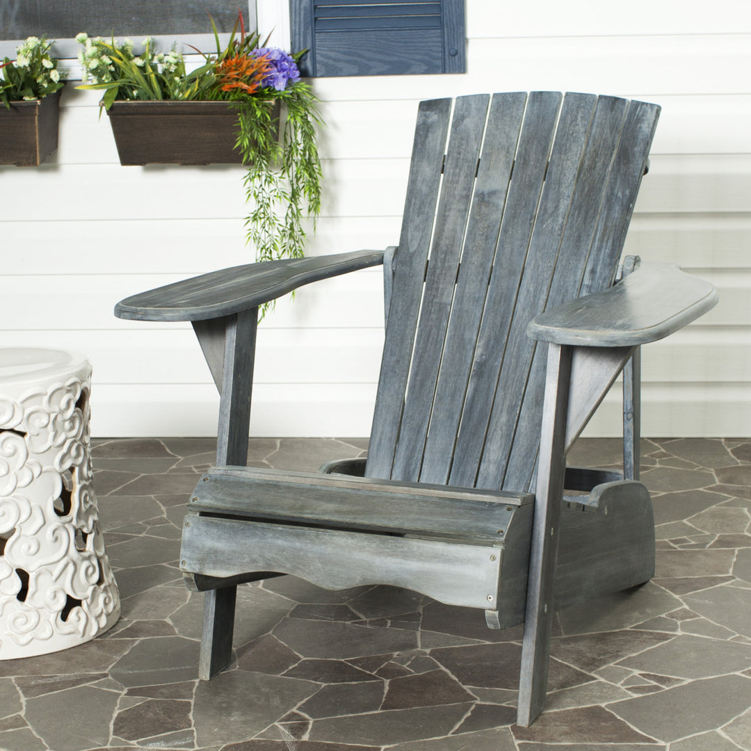 SAFAVIEH Outdoor Collection Mopani Chair Ash Grey Image 1