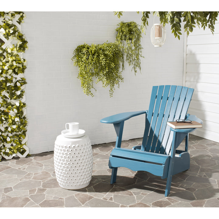 SAFAVIEH Outdoor Collection Mopani Chair Teal Image 1