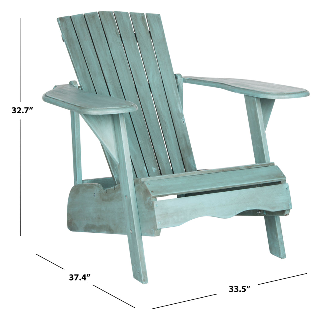 SAFAVIEH Outdoor Collection Mopani Chair Beach House Blue Image 3